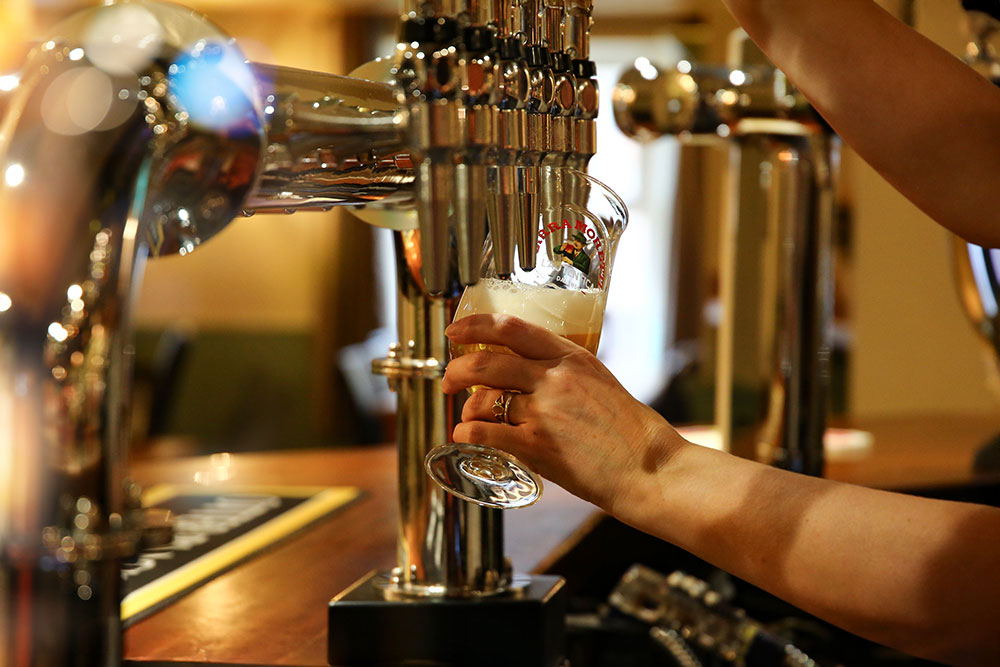 Pouring a nice cold pint of beer